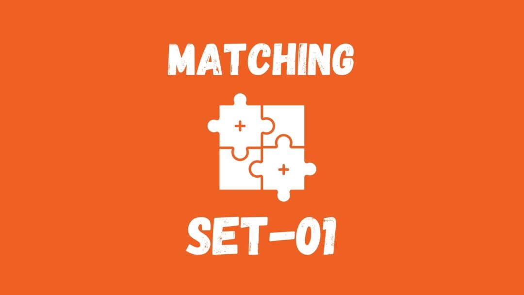 English Vocabulary Builder Matching Set 01