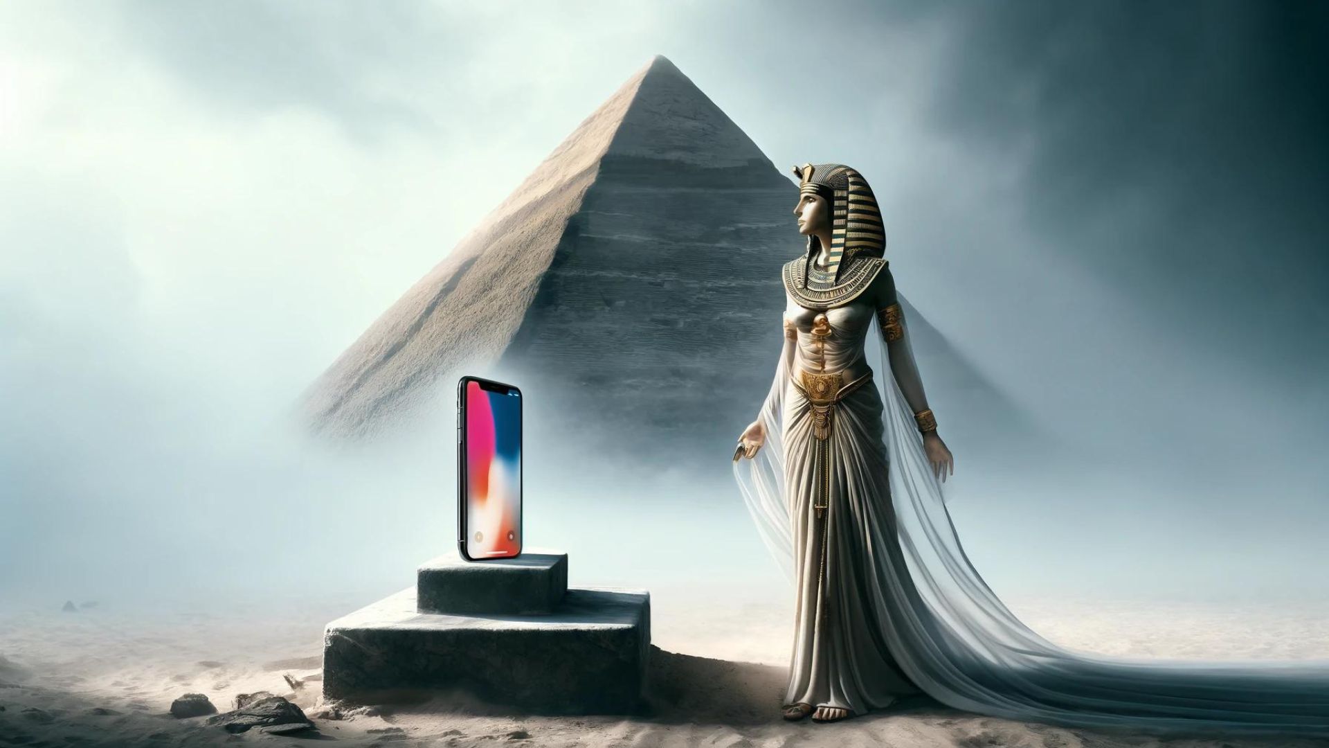 Was Cleopatra closer to the pyramids or the iPhone
