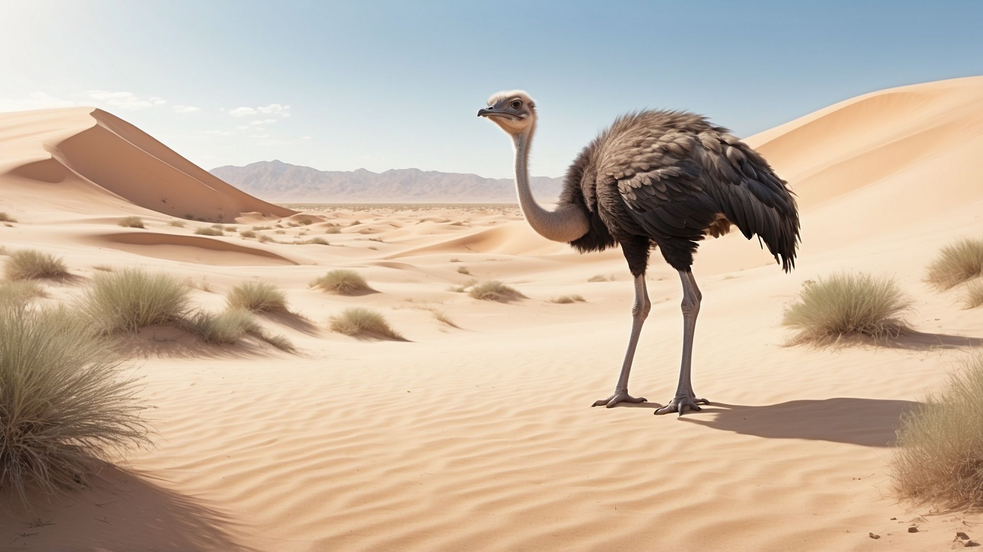 Ostriches bury their heads in the sand