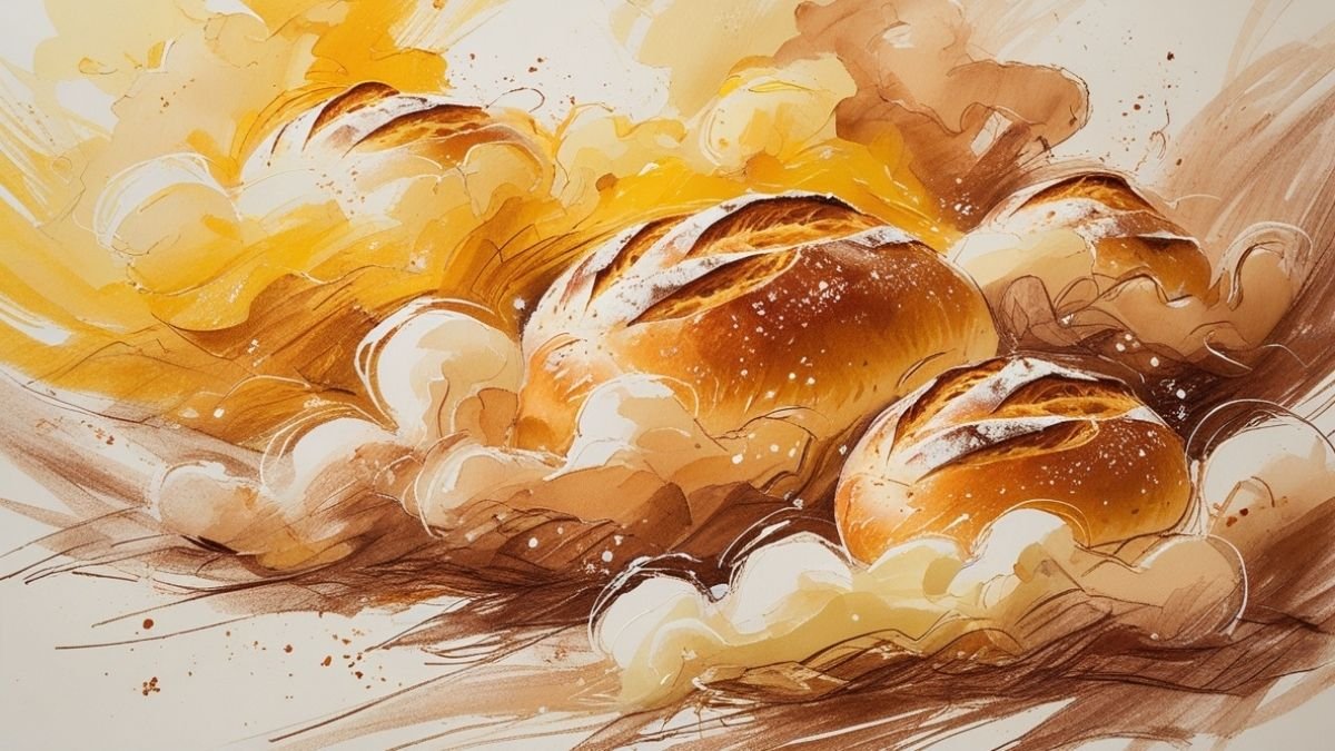 Write a descriptive paragraph about the aroma of freshly baked bread