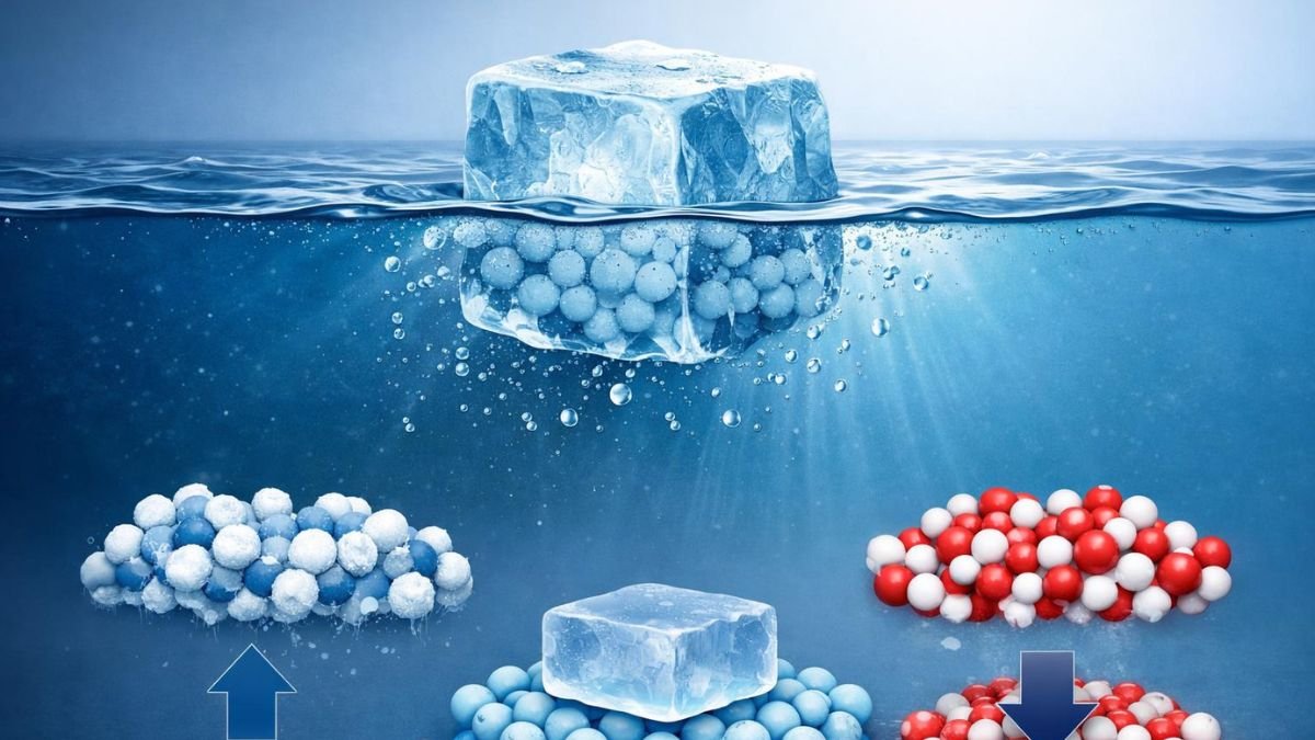 Why does ice float on water Why does ice float on water